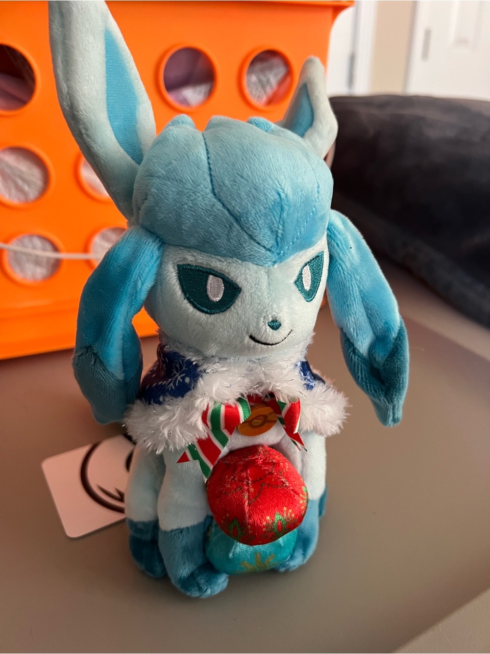 Pokemon Glaceon Plush - Light Blue and Teal Holiday Edition
